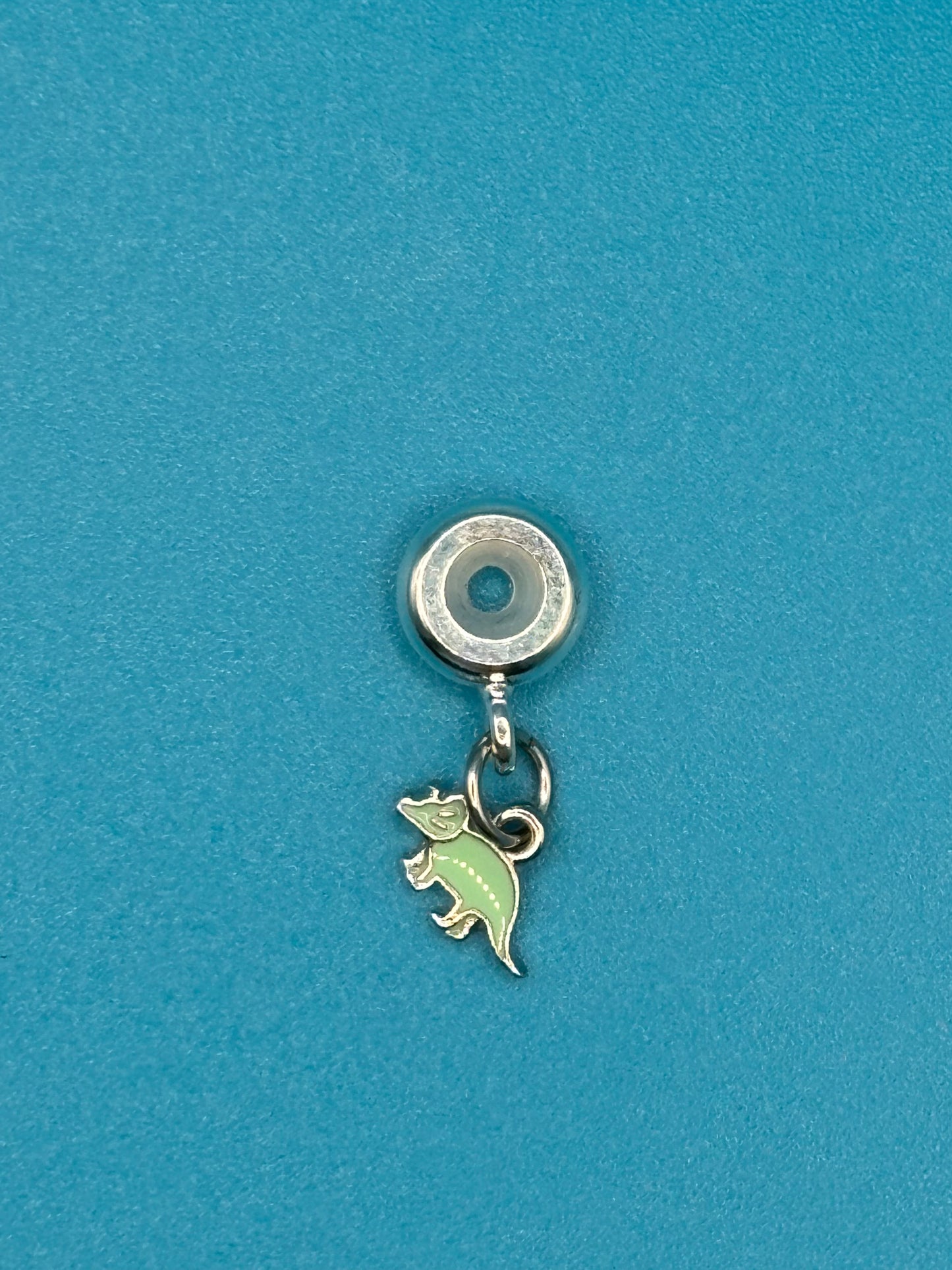 Mint Triceratops Charm