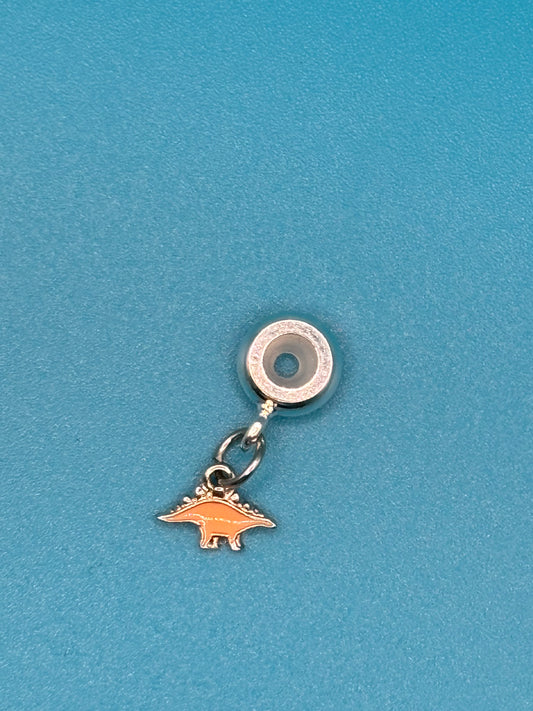 Orange Stegosaurus Charm￼