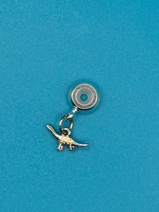 Silver Brontosaurus Charm￼