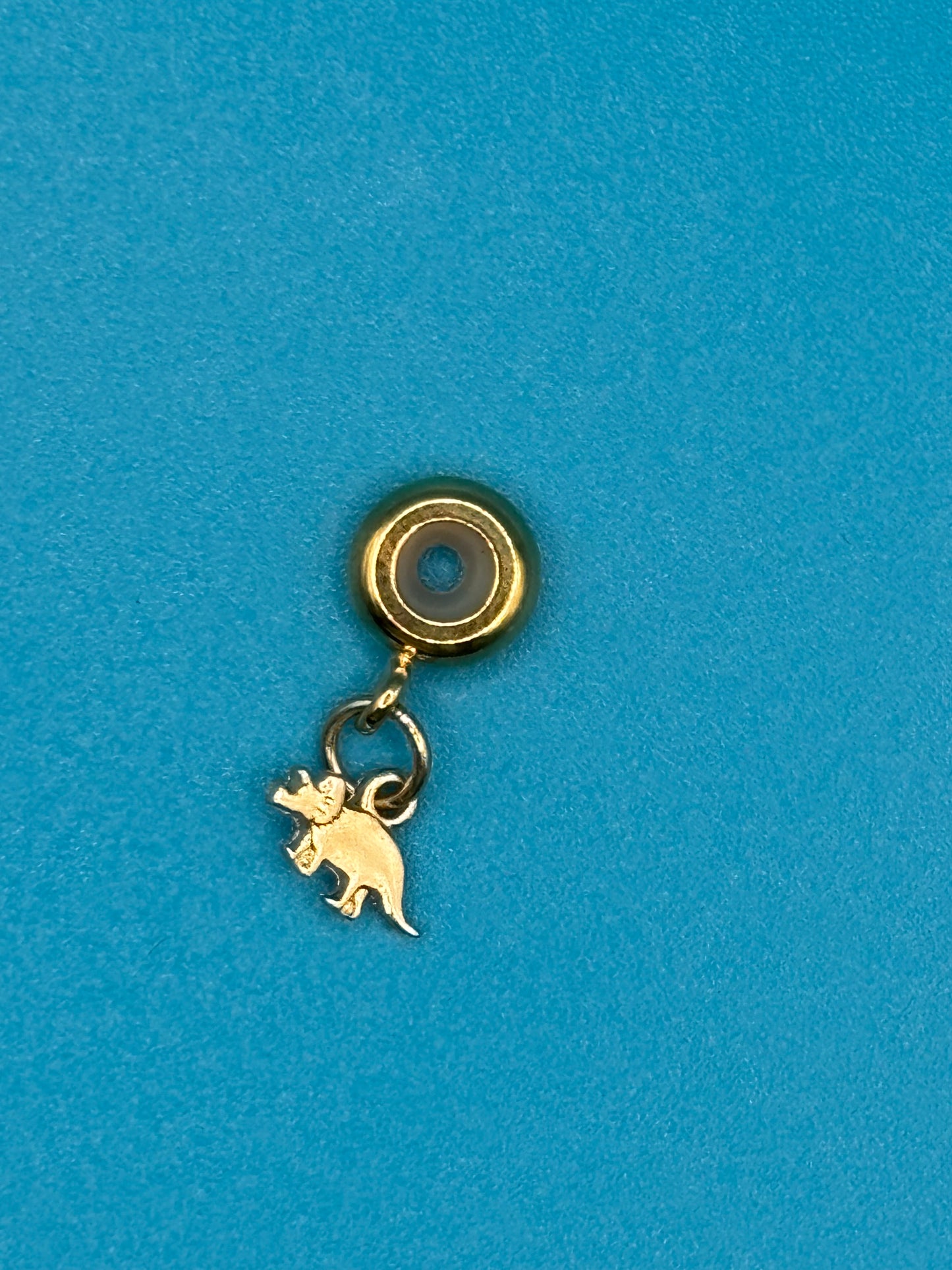 Golden Triceratops Charm￼