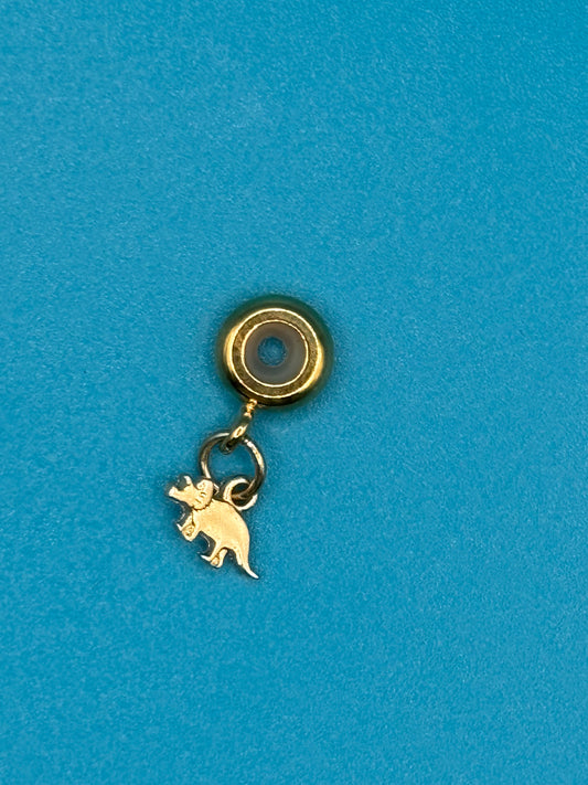 Golden Triceratops Charm￼